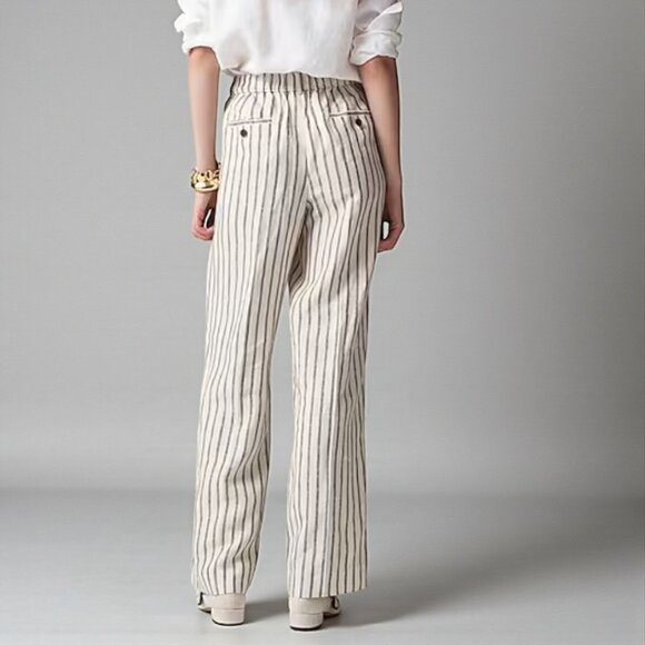 J. Crew Harbor pant in striped linen Size XL - Picture 2 of 11
